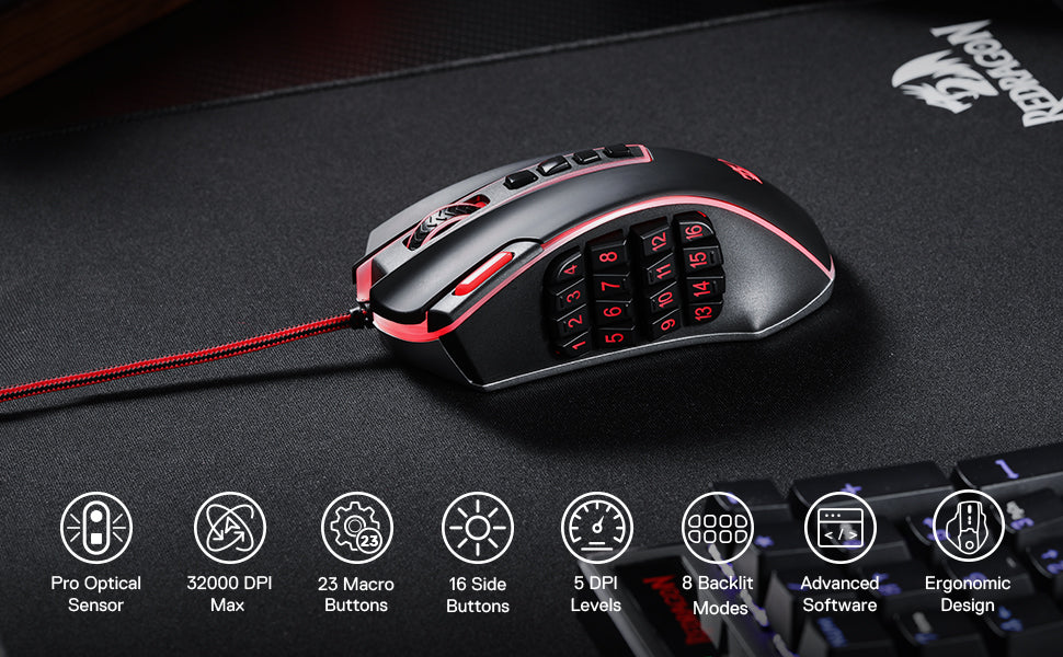 Redragon M990 MMO Gaming Mouse, 32000 DPI!