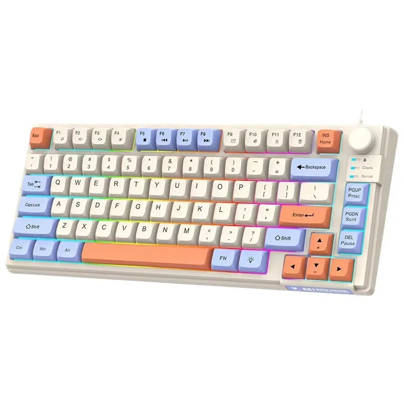 K81 Keyboard Tricolor-Blocked MDA Ball Cap Wired USB Luminous Office Gaming Keyboard Computer Laptop