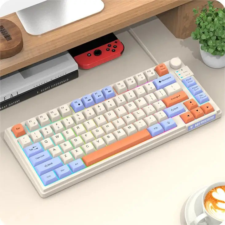 K81 Keyboard Tricolor-Blocked MDA Ball Cap Wired USB Luminous Office Gaming Keyboard Computer Laptop