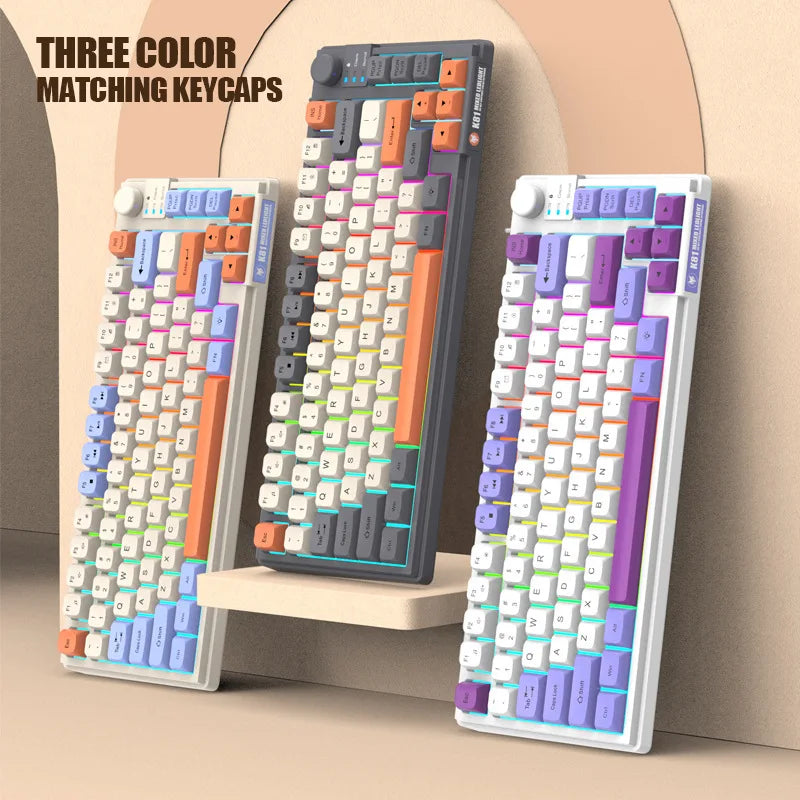 K81 Keyboard Tricolor-Blocked MDA Ball Cap Wired USB Luminous Office Gaming Keyboard Computer Laptop