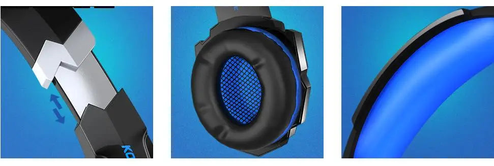KOTION EACH Gaming Headset Casque Deep Bass Stereo Game Headphone with Microphone LED Light for PS4 Phone Laptop PC Gamer