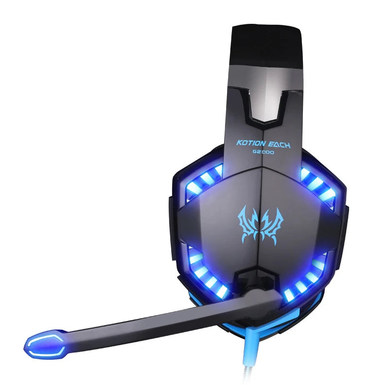 KOTION EACH Gaming Headset Casque Deep Bass Stereo Game Headphone with Microphone LED Light for PS4 Phone Laptop PC Gamer