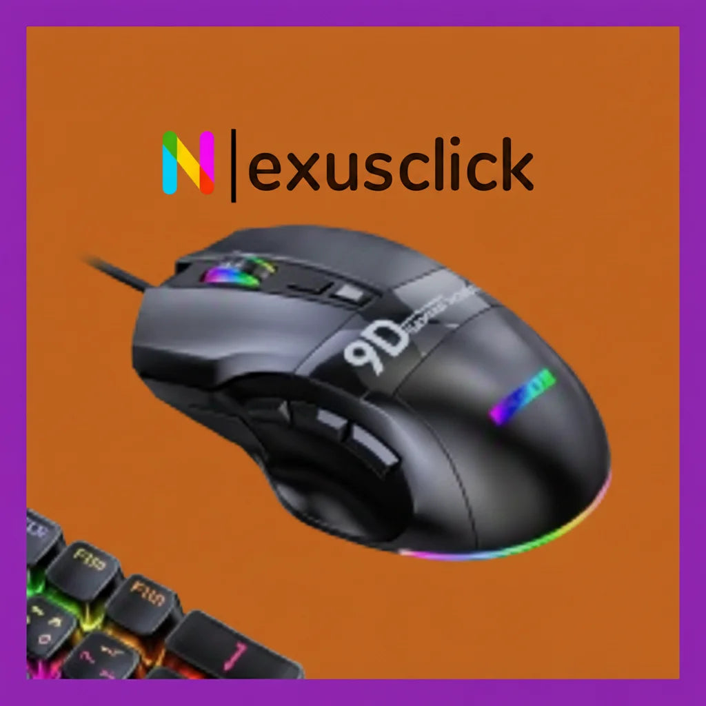RGB Programmable Wired Gaming Mouse with 9 Programmable Buttons, Adjustable DPI & Ergonomic Design for PC and Laptop
