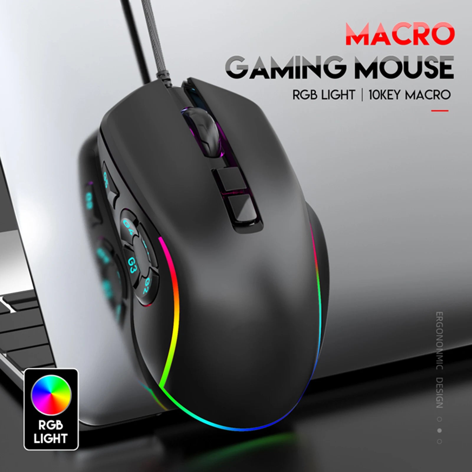 X9 Wired Gaming Mouse, RGB Backlit,