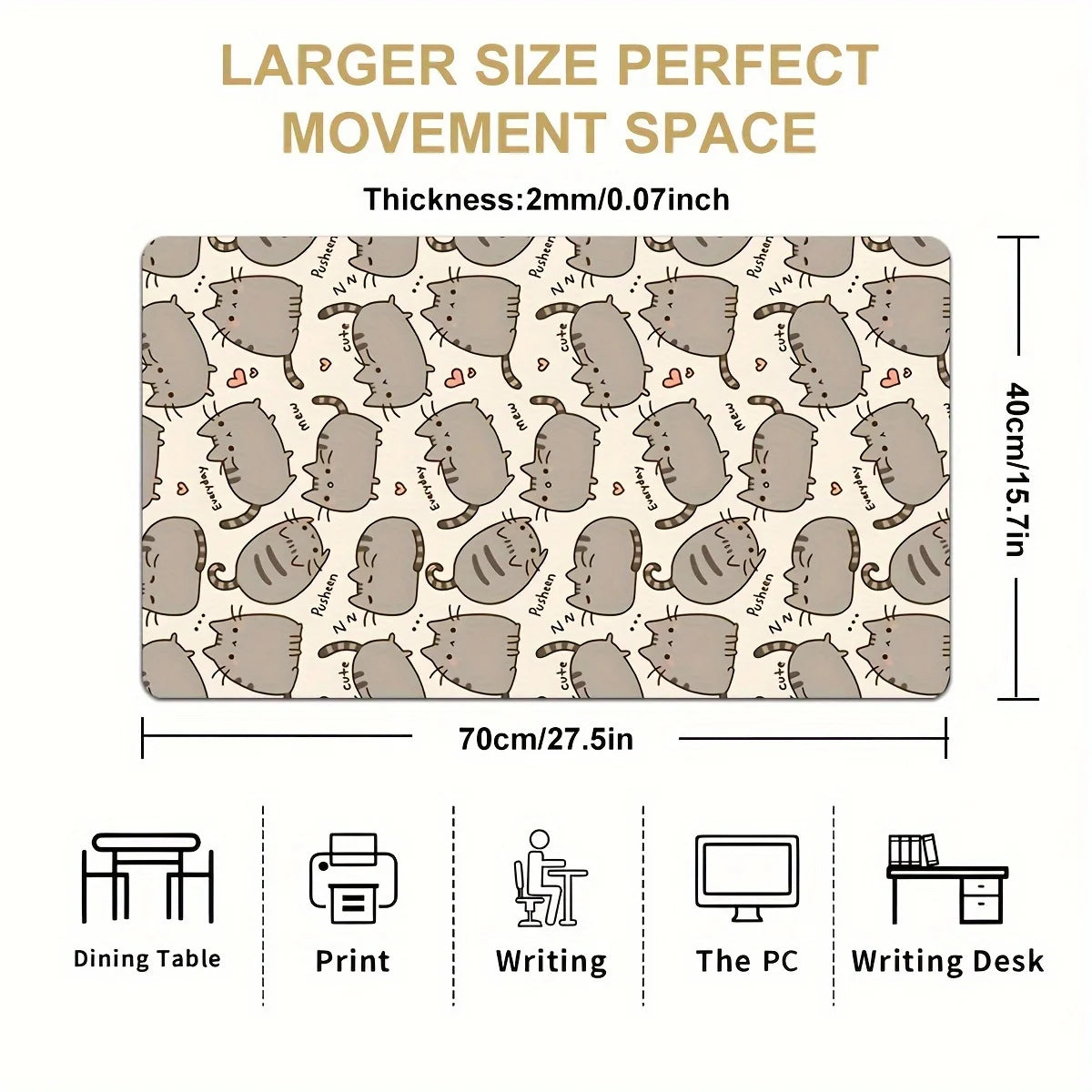 Cartoon cute gaming mousepad for desktop keyboard table mat office mousepad Desk accessories Keyboard table mat School home gift