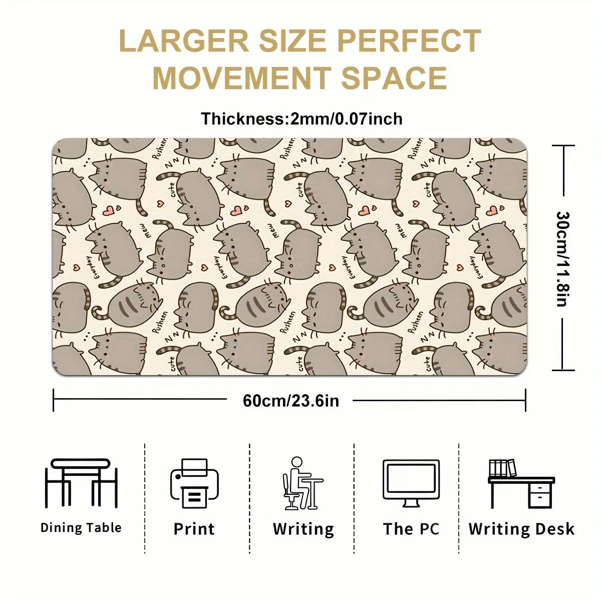 Cartoon cute gaming mousepad for desktop keyboard table mat office mousepad Desk accessories Keyboard table mat School home gift