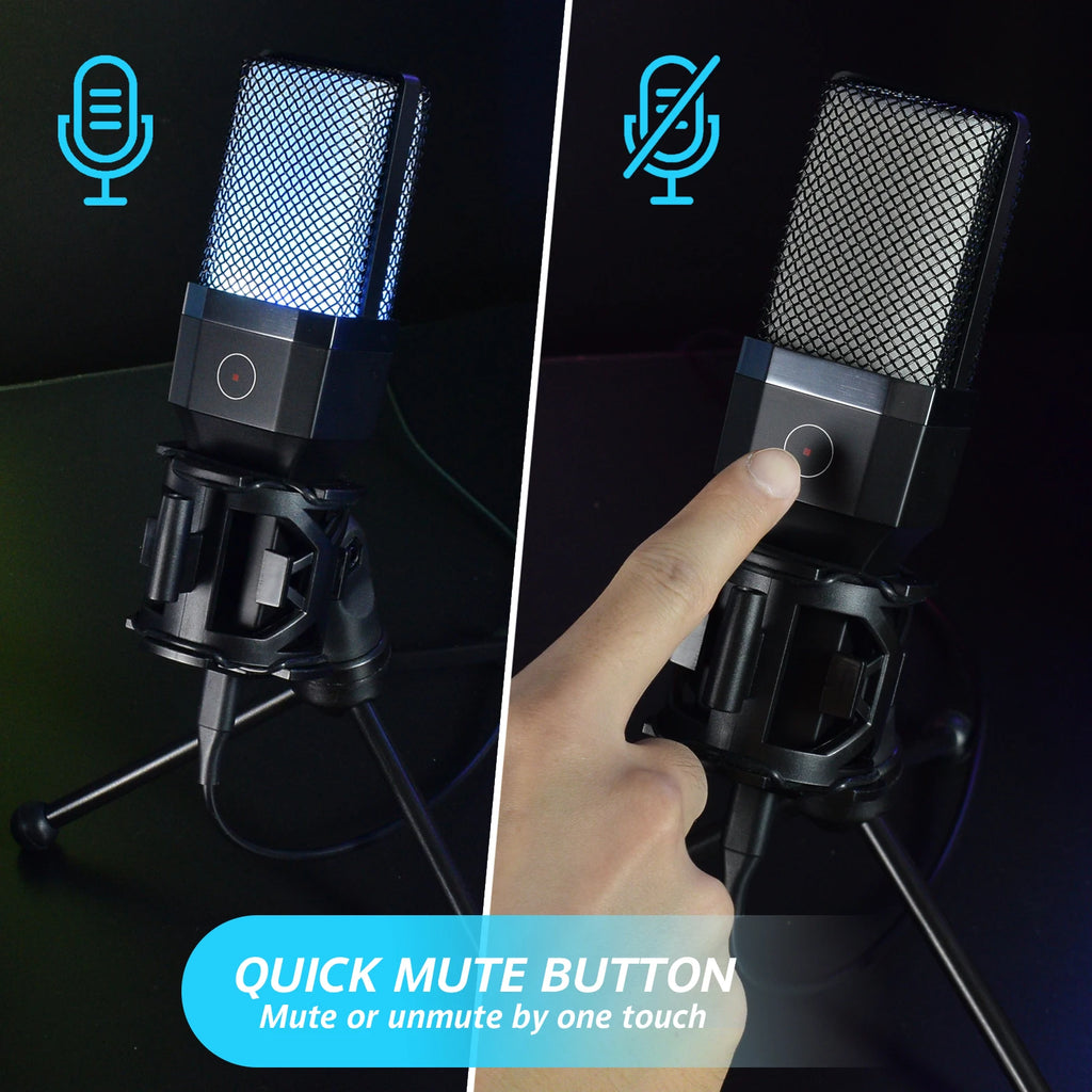 Gaming Computer Professional Condenser Microphone Mic PC Laptop USB