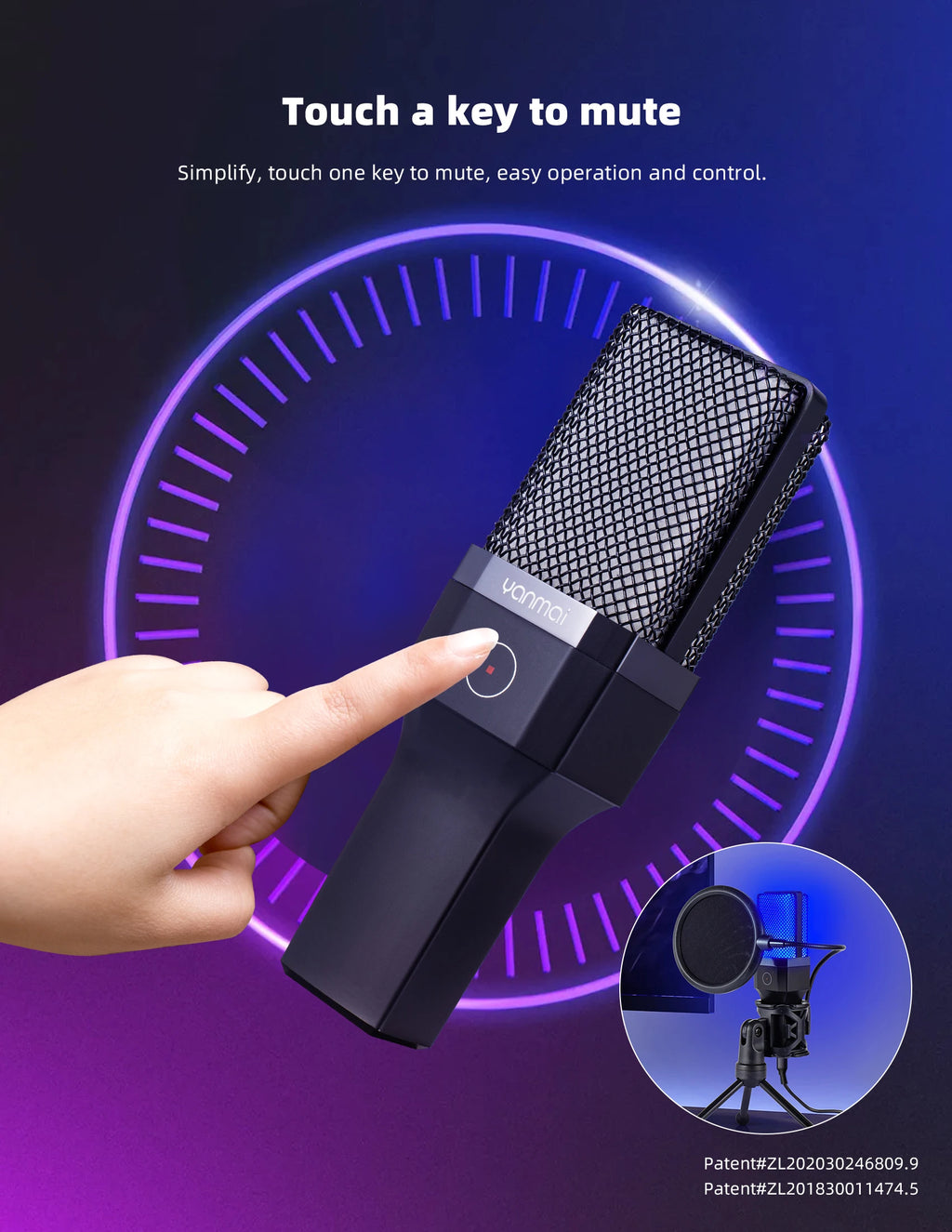 Gaming Computer Professional Condenser Microphone Mic PC Laptop USB