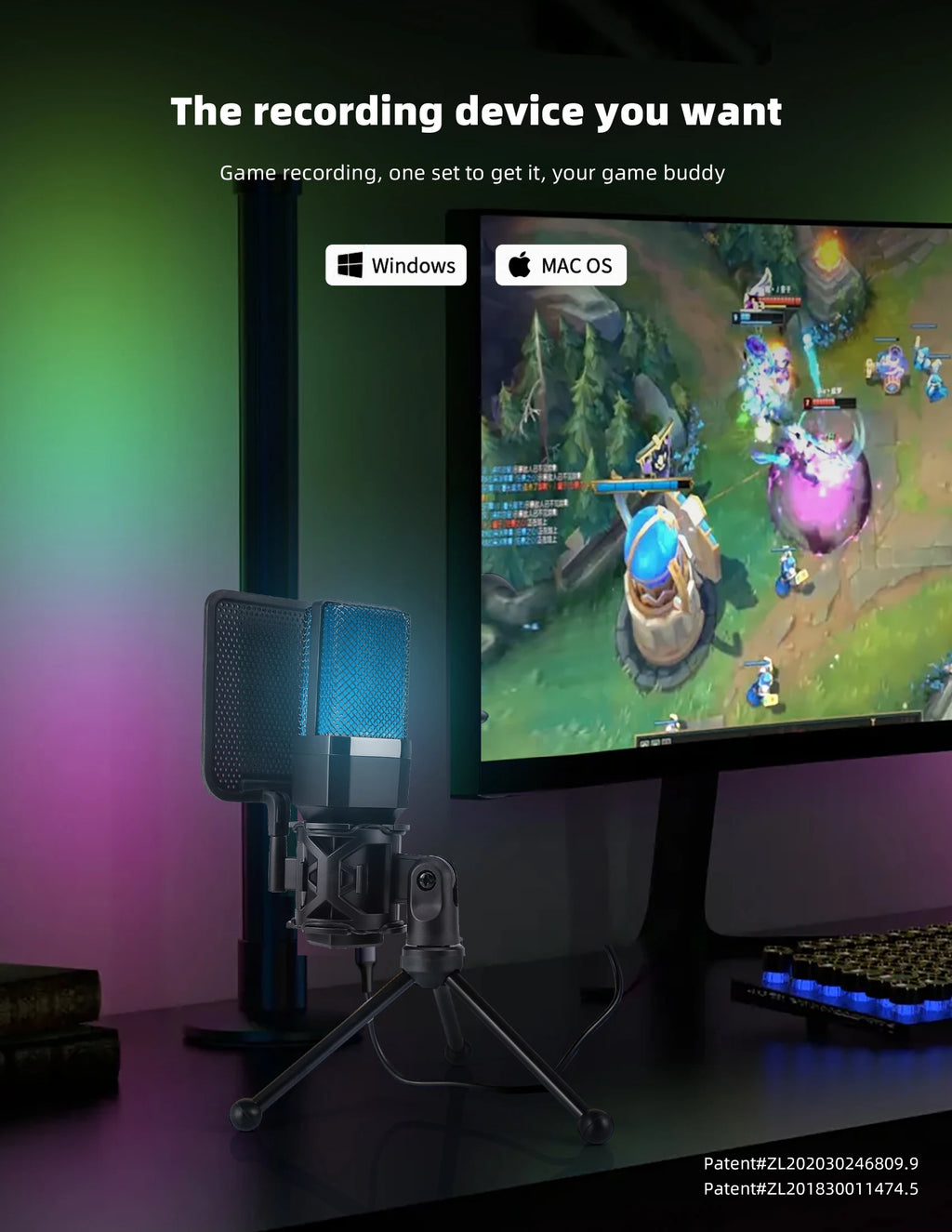 Gaming Computer Professional Condenser Microphone Mic PC Laptop USB