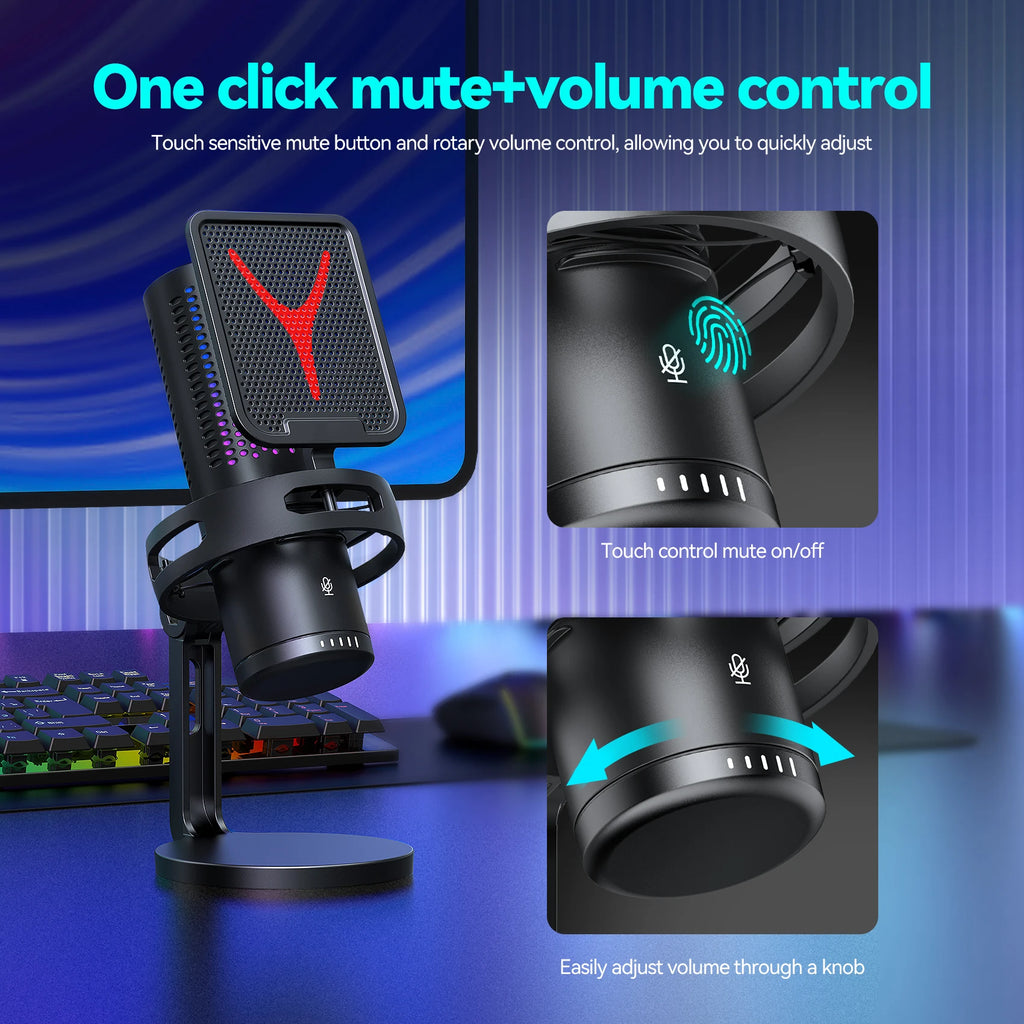 Gaming Computer Professional Condenser Microphone Mic PC Laptop USB