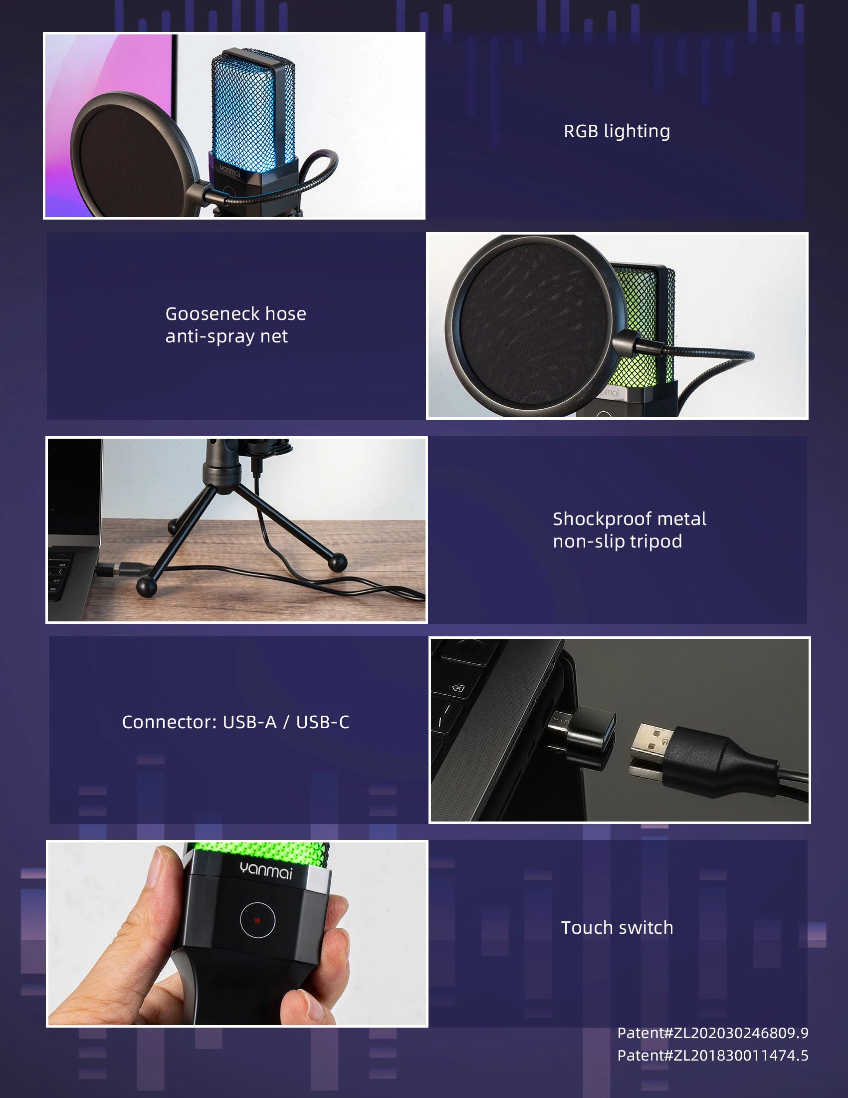 Gaming Computer Professional Condenser Microphone Mic PC Laptop USB