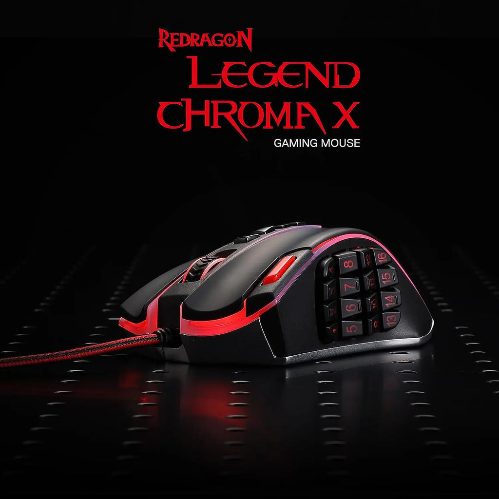 Redragon M990 MMO Gaming Mouse, 32000 DPI High Precision Wired RGB Gamer Mouse W/23 Programmable Buttons, 16 Side Macro Keys