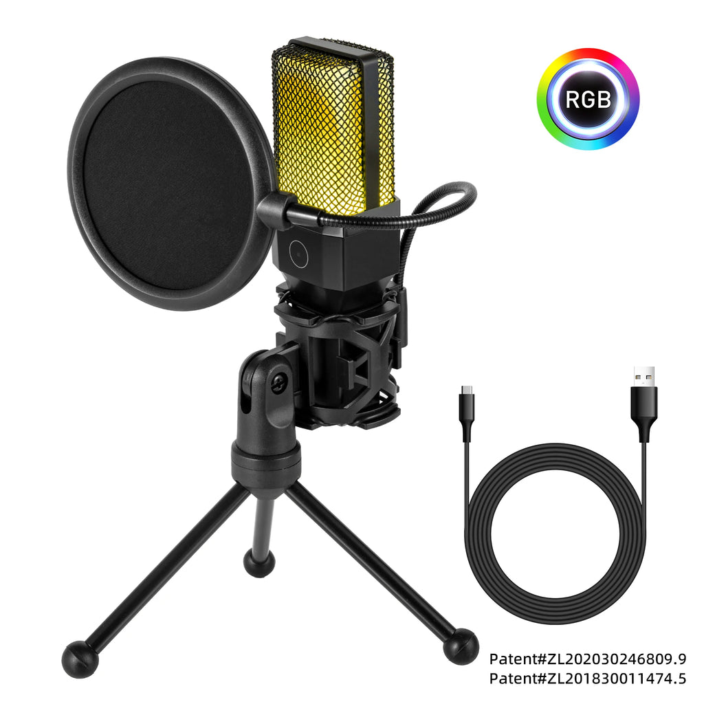 Gaming Computer Professional Condenser Microphone Mic PC Laptop USB
