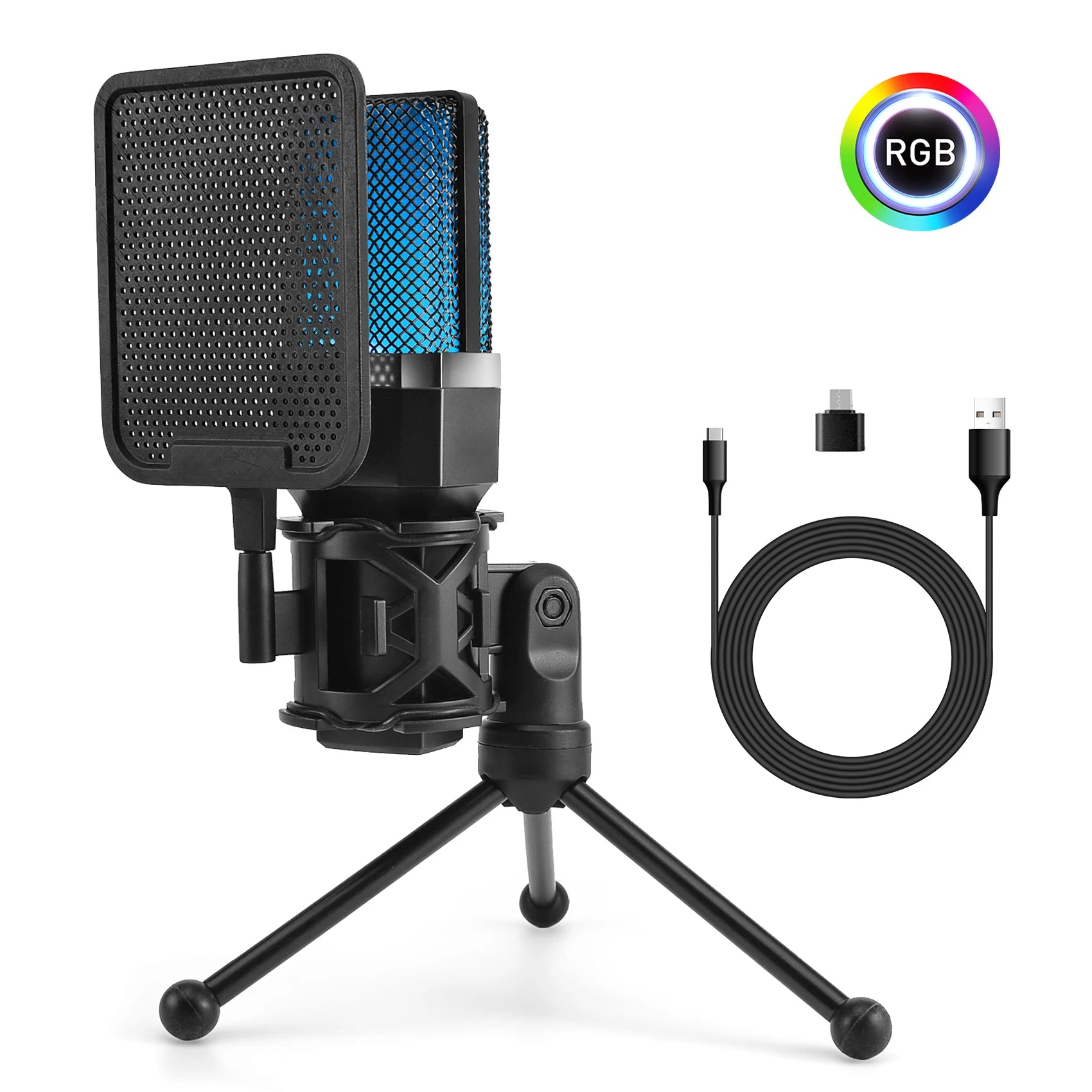 Gaming Computer Professional Condenser Microphone Mic PC Laptop USB