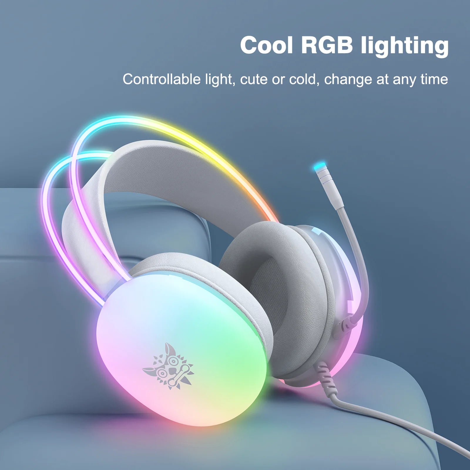 Wired Headset Headphone Earphone Earbuds Gamer Gaming For iPhone Phone PC With Cable Microphone Mic Portable Fone Head Set RGB