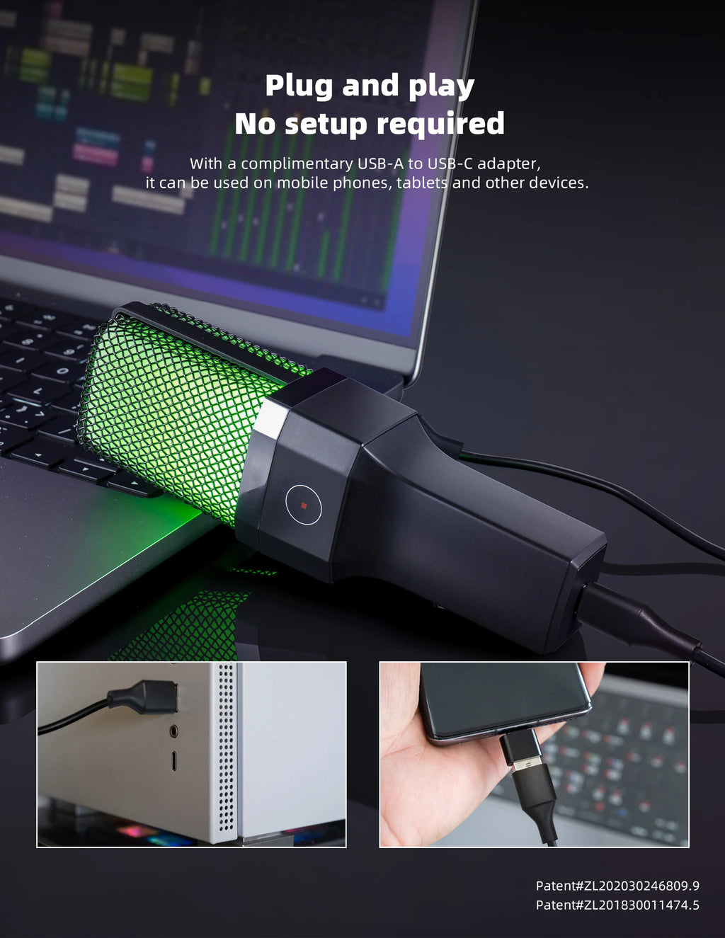 Gaming Computer Professional Condenser Microphone Mic PC Laptop USB