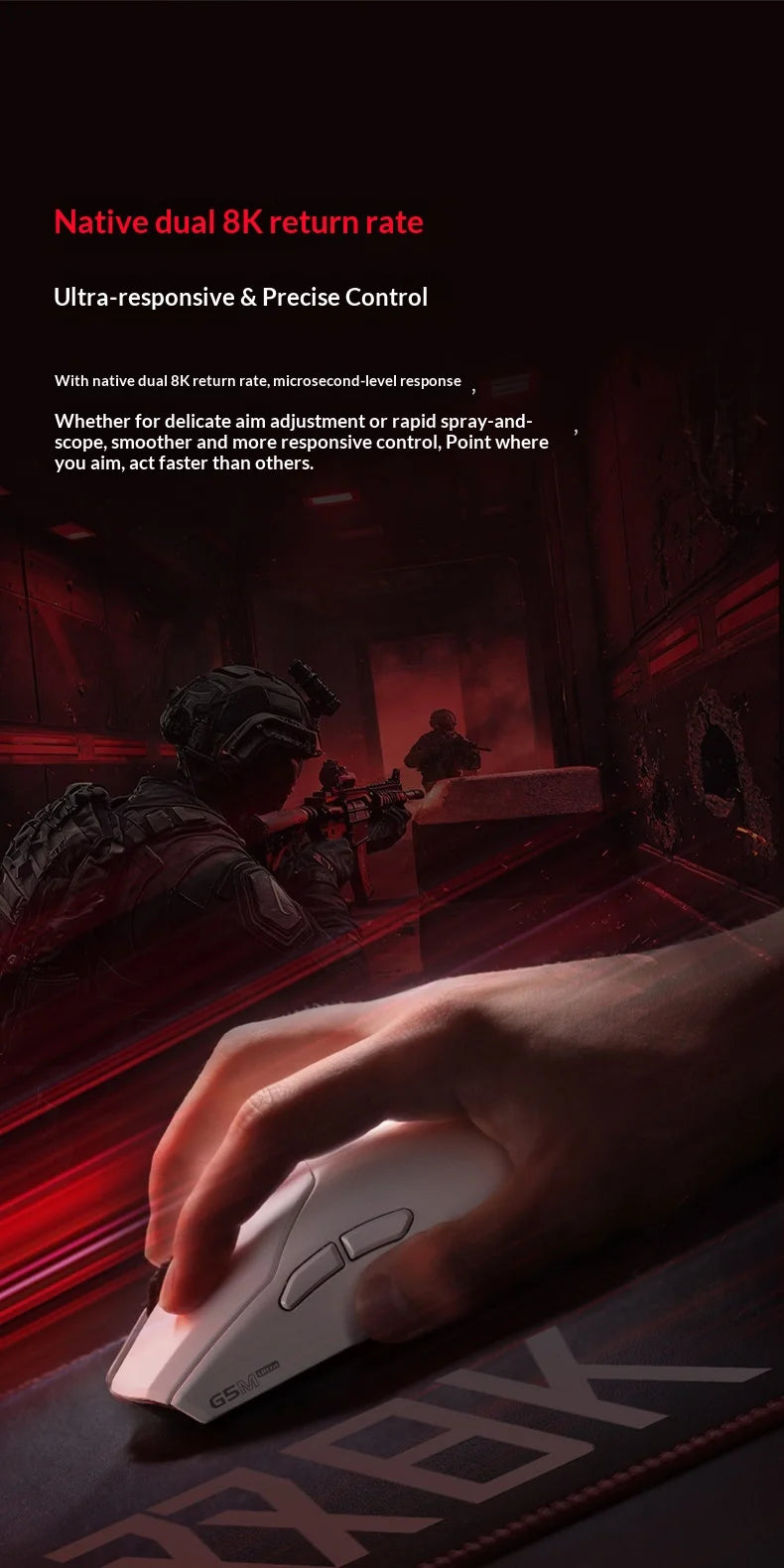 EDIFIER HECATE G5M Ultra Wireless Gaming Mouse G5M Ultra Dual 8K Hot Swappable Silent Switch PAW3950 Nordic 54L15 600Mah Laptop