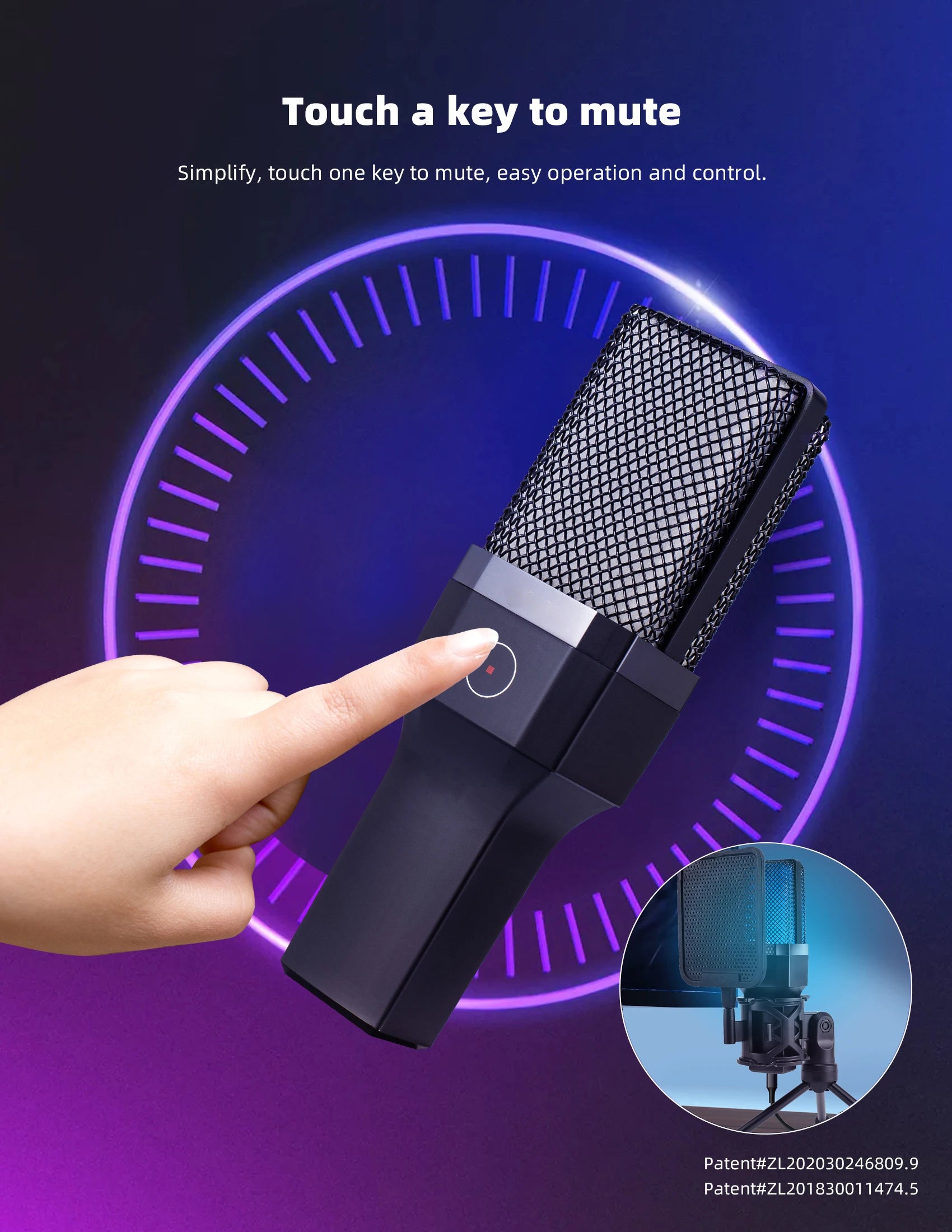 Gaming Computer Professional Condenser Microphone Mic PC Laptop USB