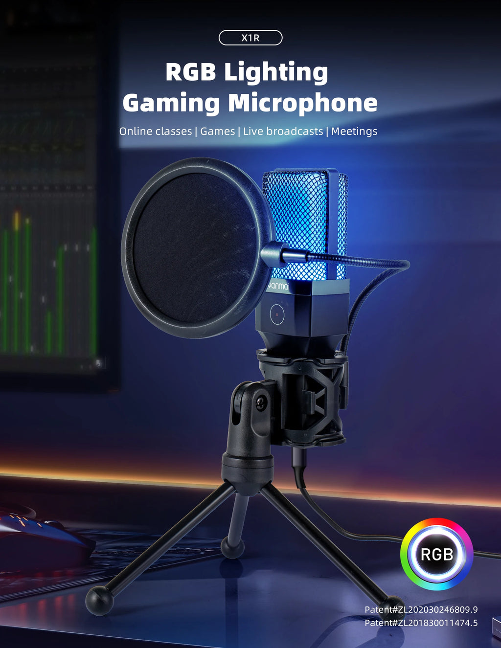 Gaming Computer Professional Condenser Microphone Mic PC Laptop USB