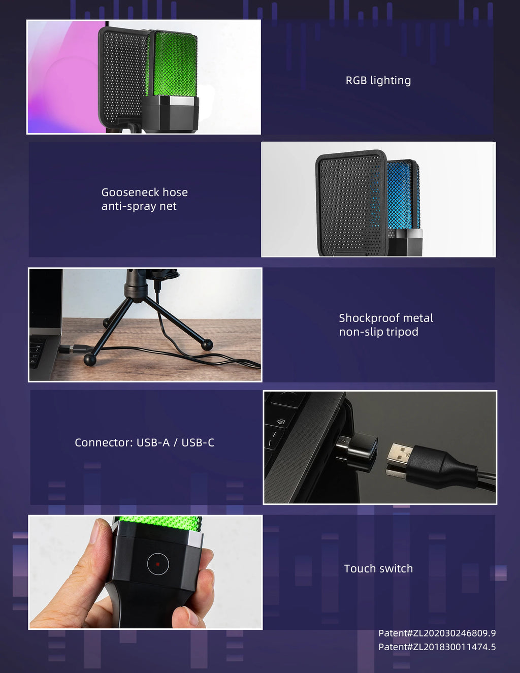 Gaming Computer Professional Condenser Microphone Mic PC Laptop USB