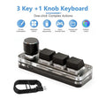 USB Mechanical Keyboard Gamer 3Keys Macro Custom Keyboard RGB Gaming Custom Programming Knob Mini Keyboard Keypads For Photoshop
