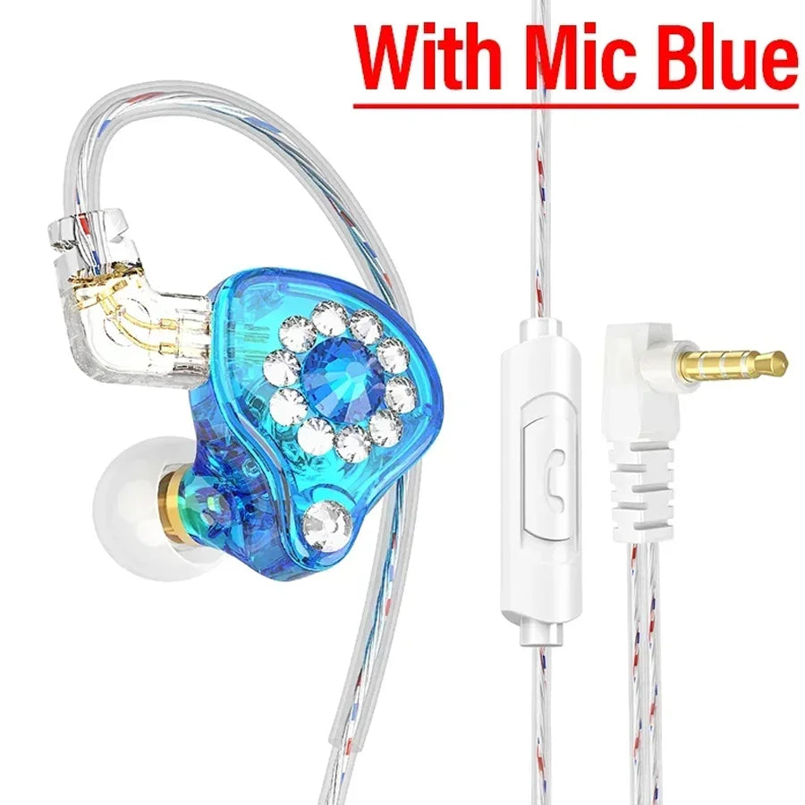Original QKZ AK6 In Ear Earphone 6 Dynamic Driver Unit Headphone With Mic Stereo Sports HIFI Subwoofer Headset Monitor Earbuds