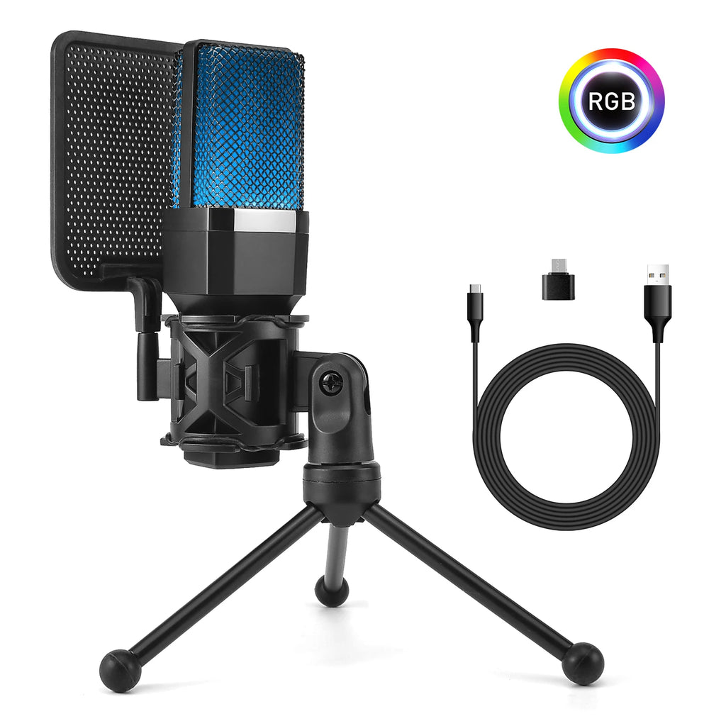Gaming Computer Professional Condenser Microphone Mic PC Laptop USB