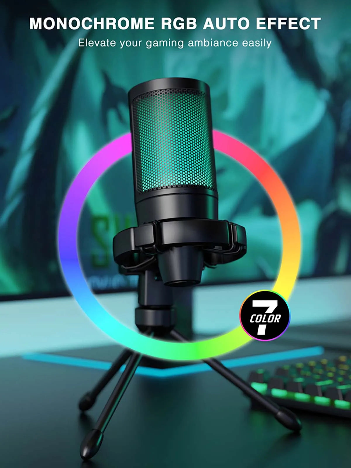 AmpliGame by FIFINE RGB USB Gaming Microphone