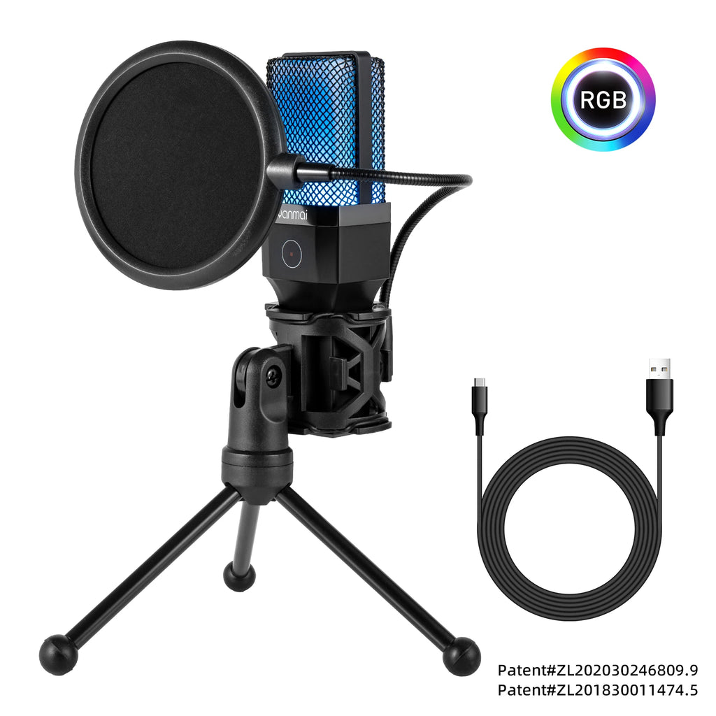 Gaming Computer Professional Condenser Microphone Mic PC Laptop USB