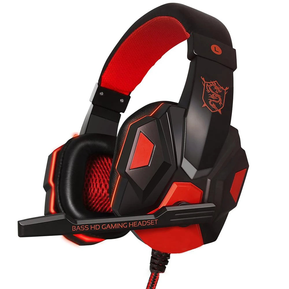 Gaming Headphones 3.5mm Wired PC Bass Stereo Gamer Headset Phone Laptops Earphone Helmet With Microphone For PS4 Xbox One Switch