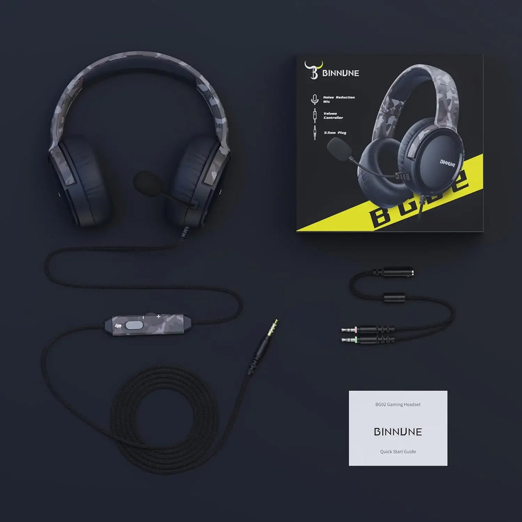 Gaming Headset with Mic for PC PS5 PS4 Xbox one Switch, Wired Gamer Headphones Over-Ear Headphones