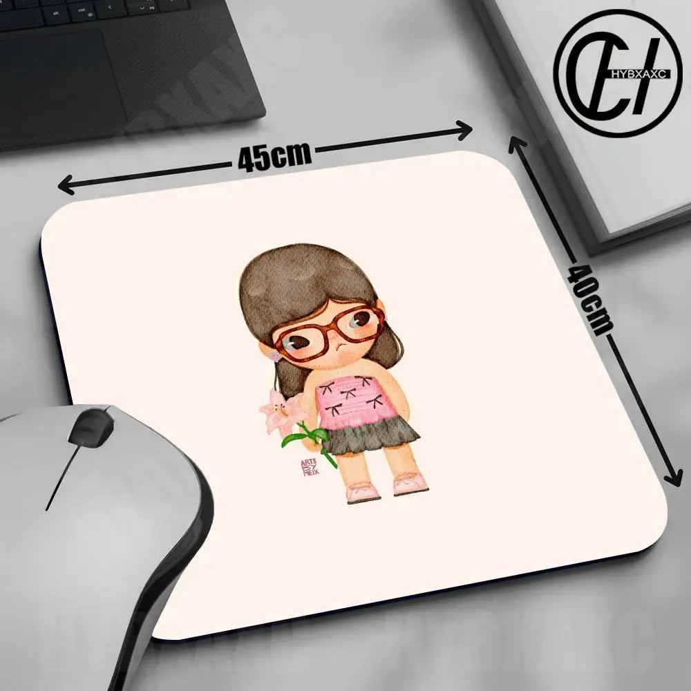 Cartoon H-Hirono Mousepad Mousepad New Arrivals Small Gaming Mousepad 45×40 Gamer Mouse Pad For Keyboards Mat