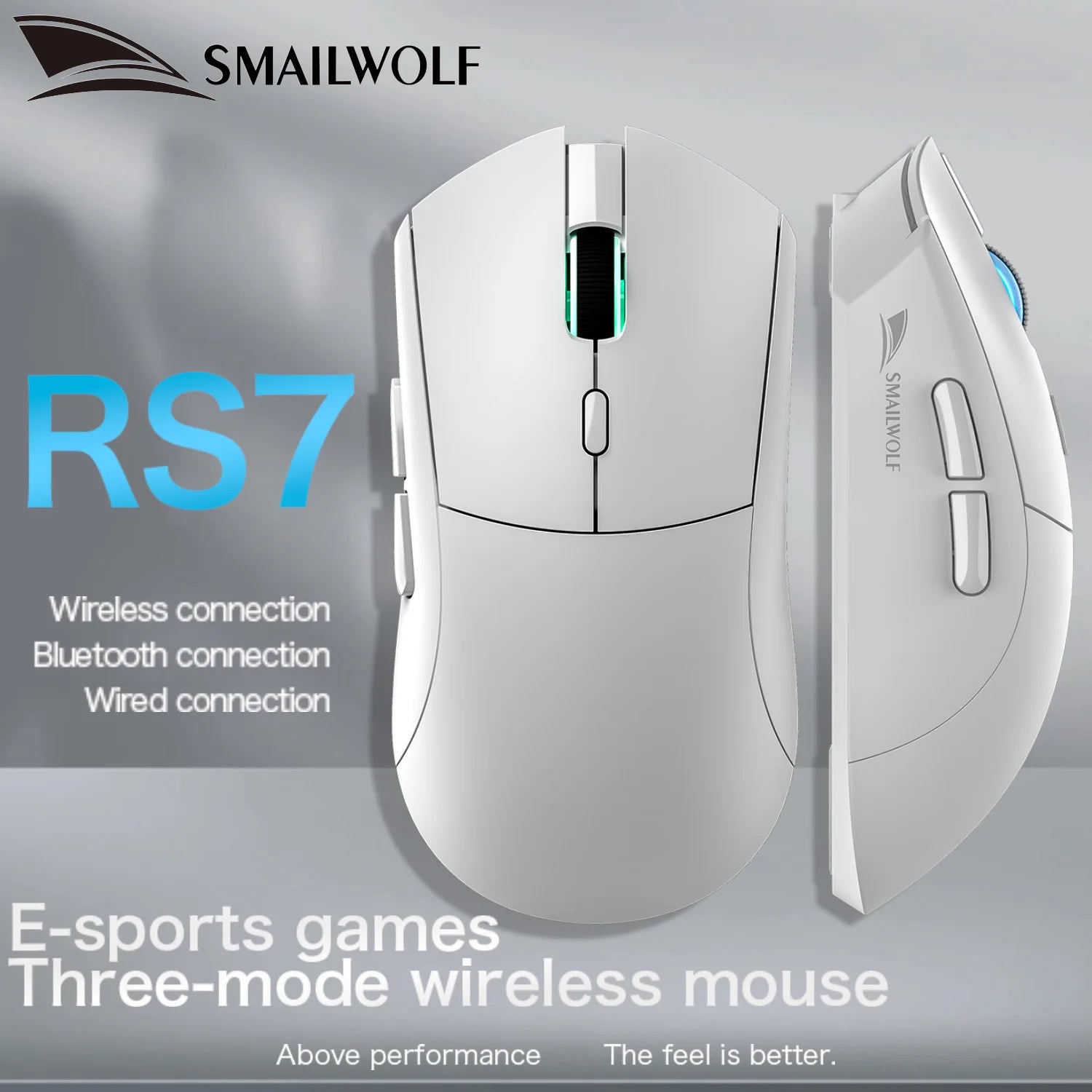 MAILWOLF RS7 Wireless Gaming Mouse – PAW3311 Sensor, 20000 DPI, Bluetooth & USB Receiver