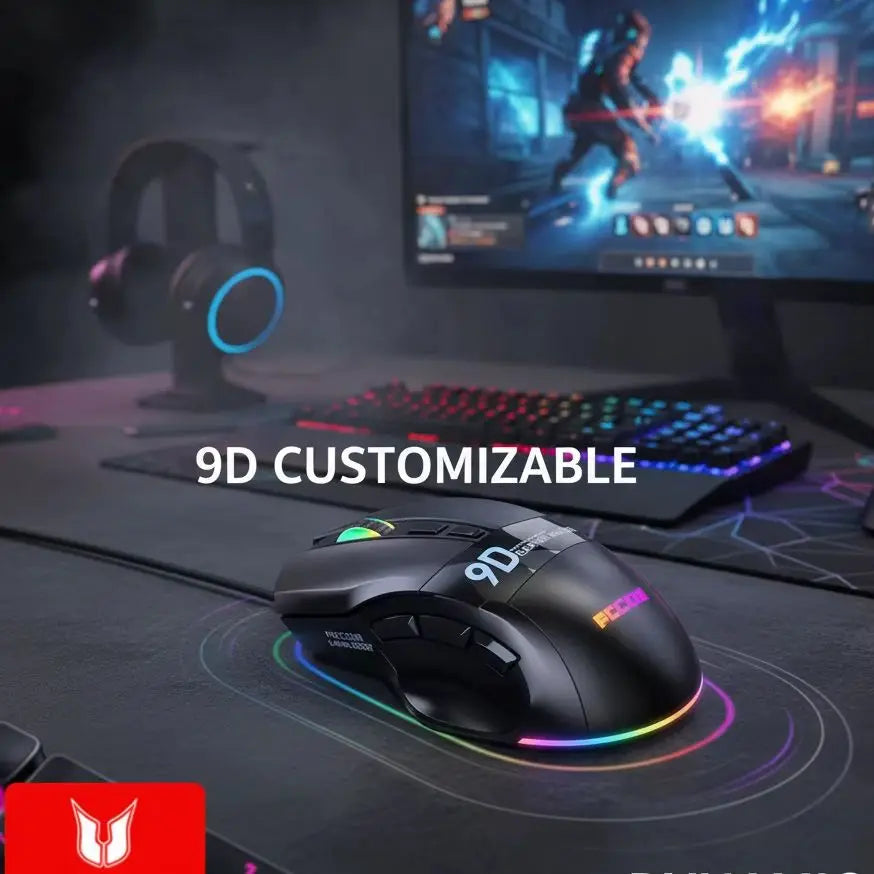 RGB Programmable Wired Gaming Mouse with 9 Programmable Buttons, Adjustable DPI & Ergonomic Design for PC and Laptop