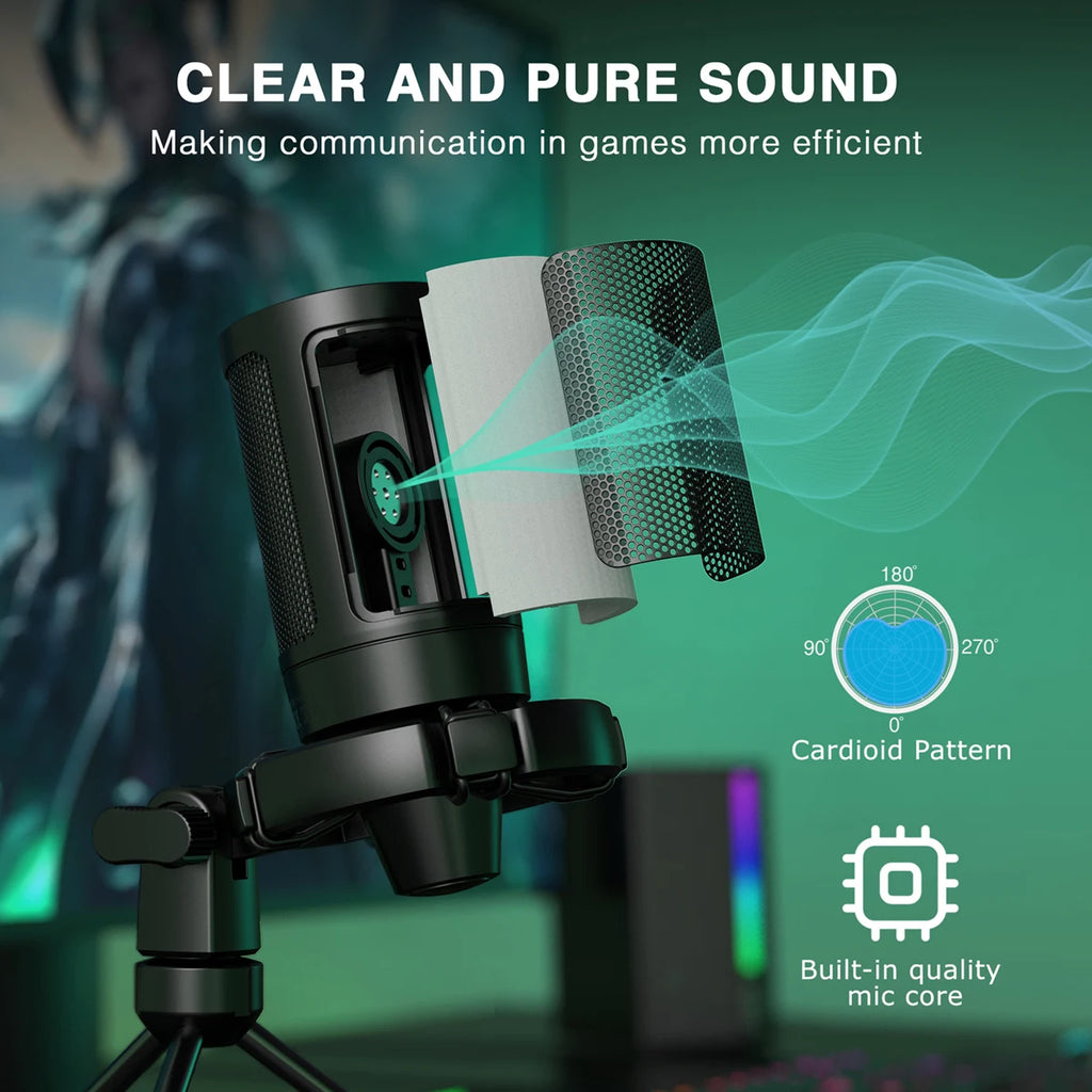 AmpliGame by FIFINE RGB USB Gaming Microphone