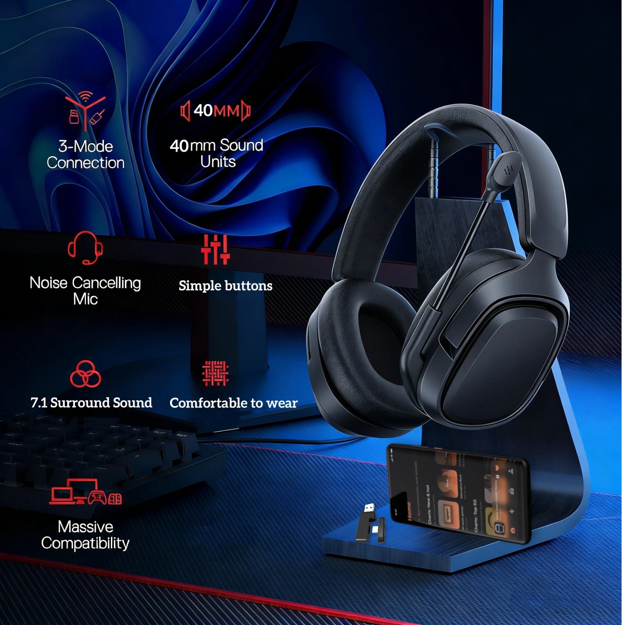 GT808 gaming headset