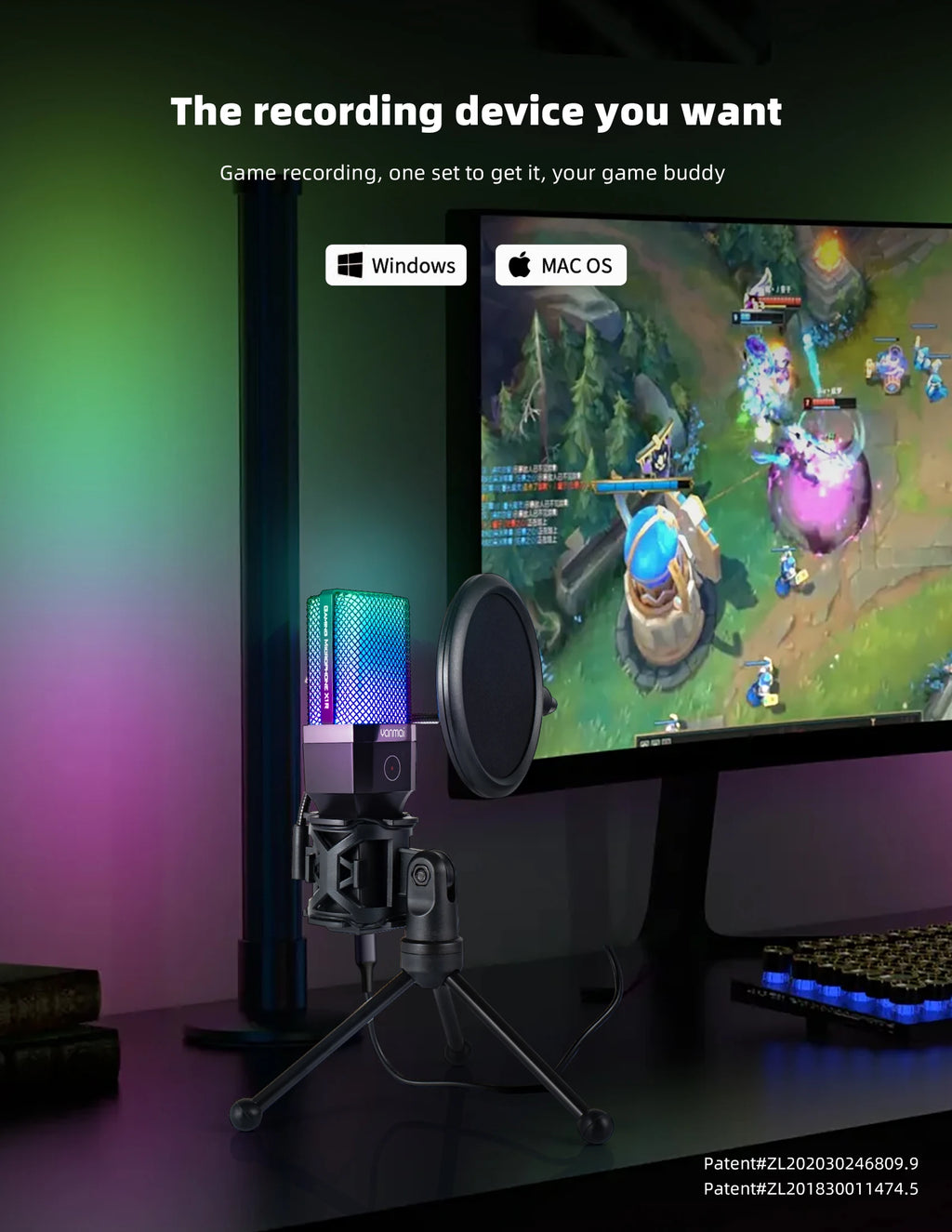Gaming Computer Professional Condenser Microphone Mic PC Laptop USB