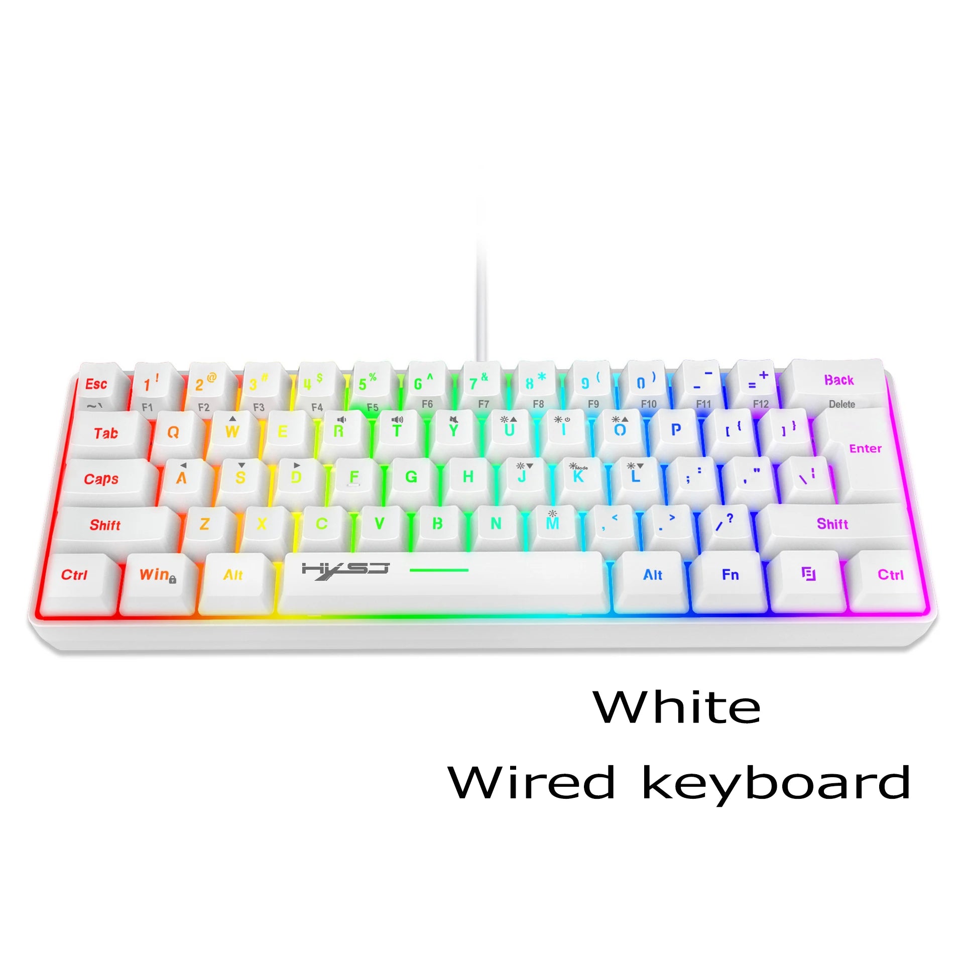 Keyboard Gaming PC Backlit Pink Keyboards 61 Keys Mini Computer 60% Musical USB Lady Ergonomic Office Wired Key Board Portable