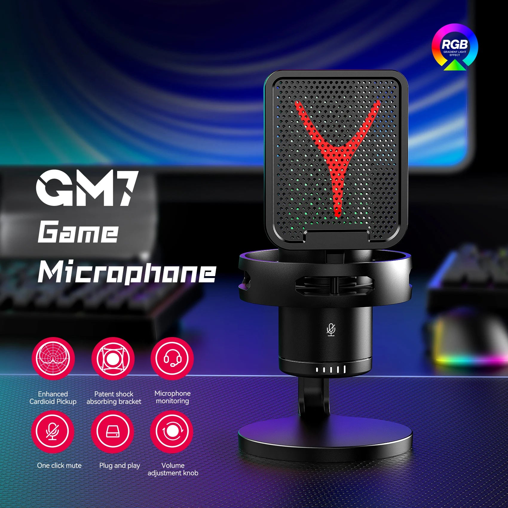 Gaming Computer Professional Condenser Microphone Mic PC Laptop USB