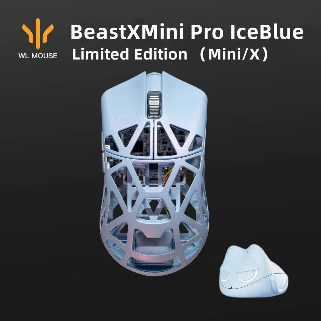 WLMOUSE BEAST X MINI PRO IceBlue Omron light Magnesium Gaming Mouse Magnesium Alloy Wireless FPS Gaming Mouse Lightweight 39g