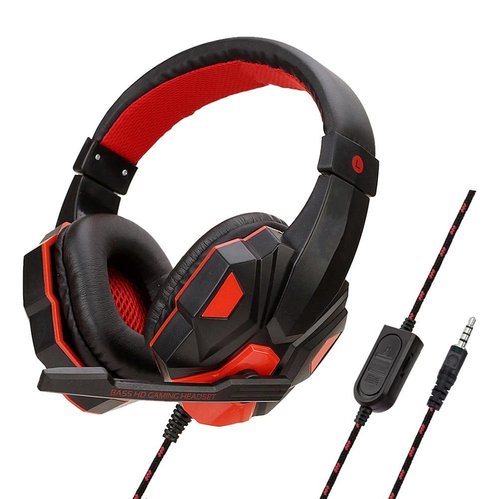 3.5mm Wired Gaming Headsets With 120° Adjustable Noise Cancelling Microphone Gamer Headphones For PS4/PS5/Xbox Smartphone Laptop