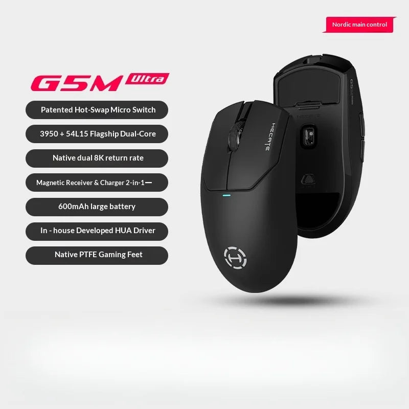 EDIFIER HECATE G5M Ultra Wireless Gaming Mouse G5M Ultra Dual 8K Hot Swappable Silent Switch PAW3950 Nordic 54L15 600Mah Laptop