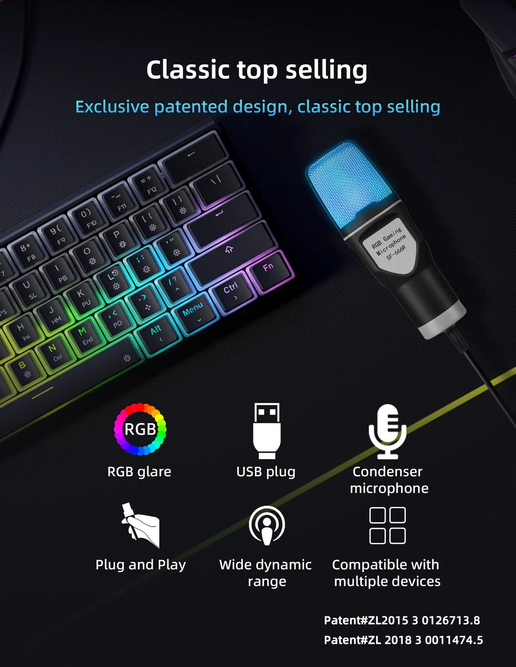 Gaming Computer Professional Condenser Microphone Mic PC Laptop USB