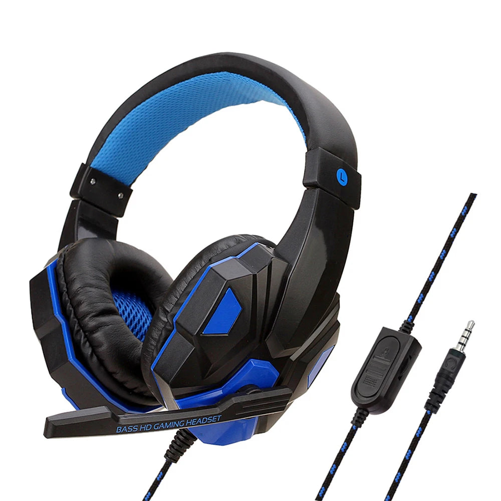 Gaming Headphones 3.5mm Wired PC with Bass