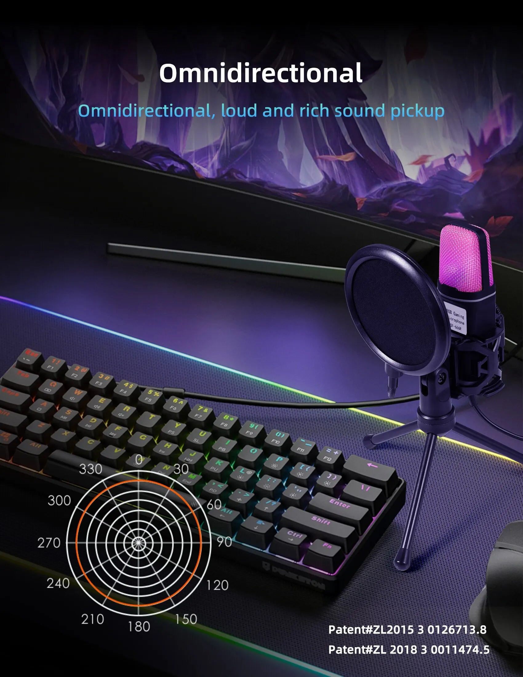 Gaming Computer Professional Condenser Microphone Mic PC Laptop USB