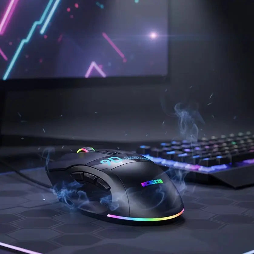 RGB Programmable Wired Gaming Mouse with 9 Programmable Buttons, Adjustable DPI & Ergonomic Design for PC and Laptop