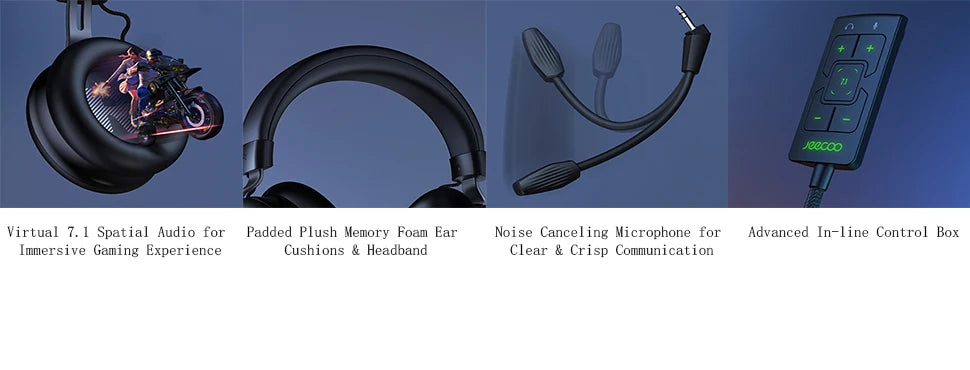 JEECOo Gaming Headset 7.1 sounds