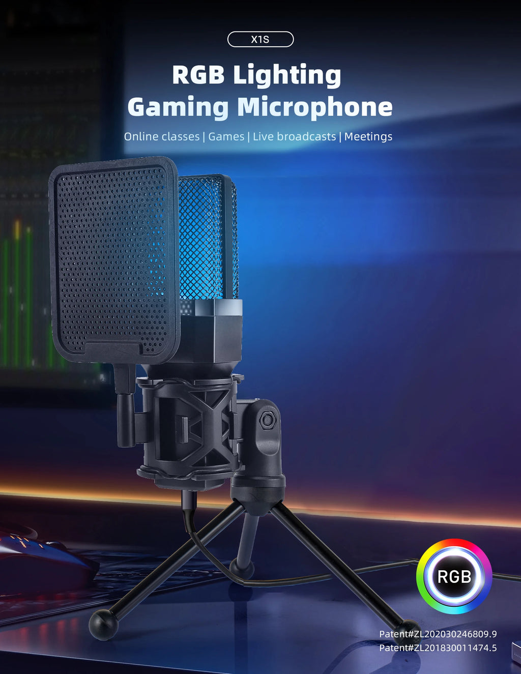 Gaming Computer Professional Condenser Microphone Mic PC Laptop USB