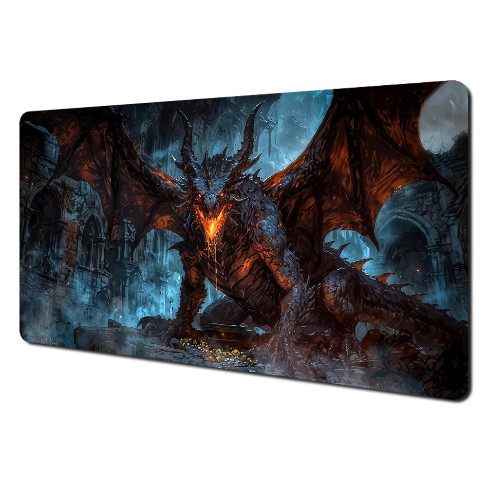 Demonic Giant Flying Dragon Mouse Pad Non-Slip Desk Mat PC Accessories Gaming Mat Dragon Desk Pad MTG Playmat Extended Pad