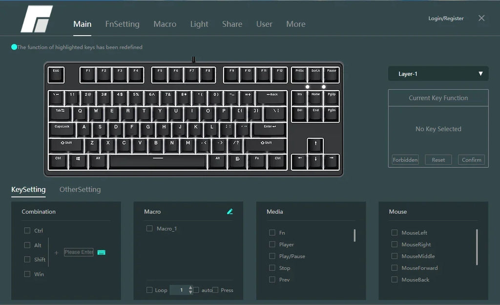MATHEW KC87 Three Mode Mechanical Keyboard Barebone Classic 87 Keys TKL Layout Hot Swap RGB Gaming Keyboard DIY Kit